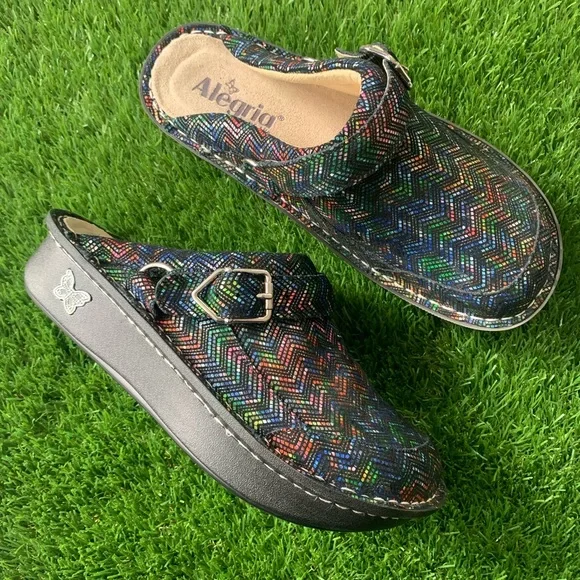 Alegria Seville Ric Rack Rainbow Clog 37 - Picture 2 of 8